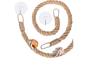 JellyArch Hermit Crab Toys Hermit Crab Climbing Jute Rope Ladder with Hooks Hermit Crab Toys Reptile Tank Terrarium Accessories Habitat Decor for Hermit Crab Lizards Geckos Snakes (23.6 Inch)
