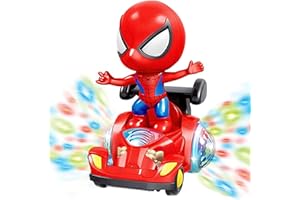 TNOIE Toys for 4 Year Old Boys, Spin Robot Interactive Toy Car with Colorful Flashing Lights & Music, Great Christmas Birthday Gifts for 3 4 5 Year Old Boys Girls