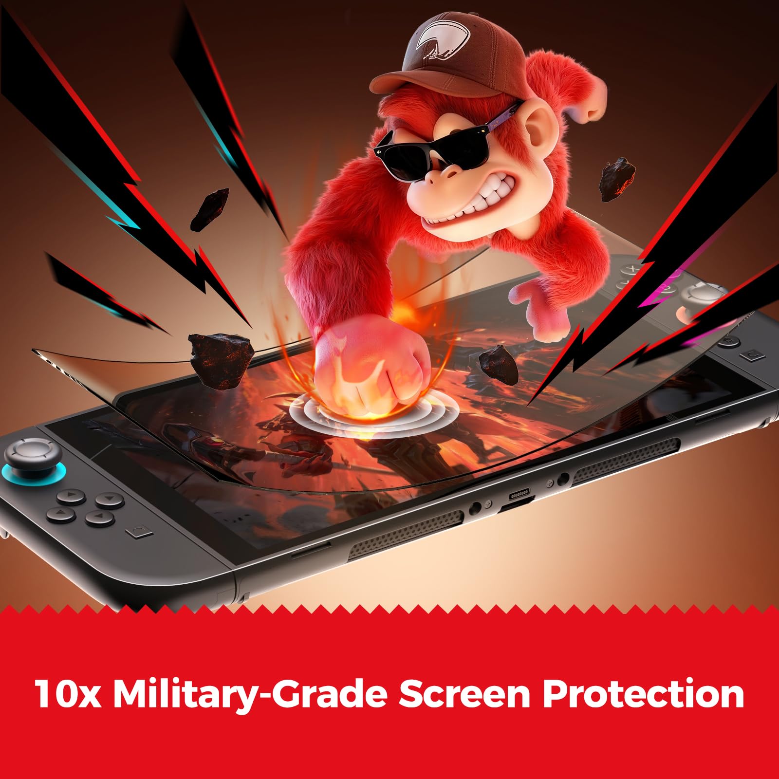 NEWDERY Displayschutzfolie für Nintendo Switch 2, 9H gehärtetes Glas, automatische Ausrichtung, blasenfreie, Anti-Fingerabdruck, kratzfest, Touchscreen‌‌, HD-klare Vollabdeckung, 2er-Pack 4