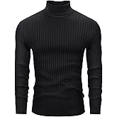 Lion Nardo Men's Turtleneck Sweater Slim Fit Turtle Neck Sweater for Men Long Sleeve Pullover Sweater Thermal Sweater