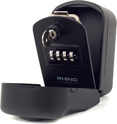 Rhino Lock Secure Pro Key Safe Wall Mounted 4 Digit Code Black