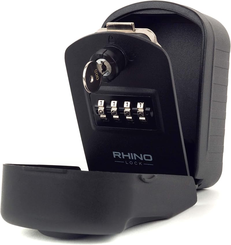 Rhino Lock Secure Pro Key Safe Wall Mounted 4 Digit Code Black
