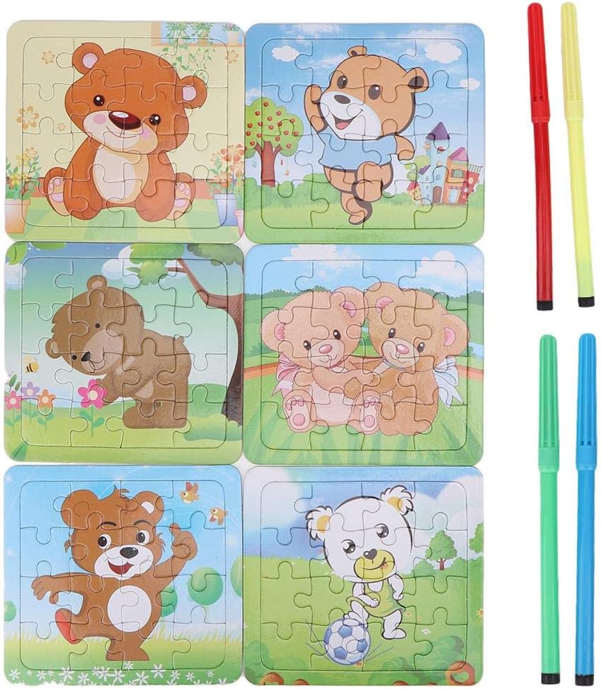 Kinder Klassische Holzpuzzles englische Ausgabe 2 in 1 Zeichnen Malen