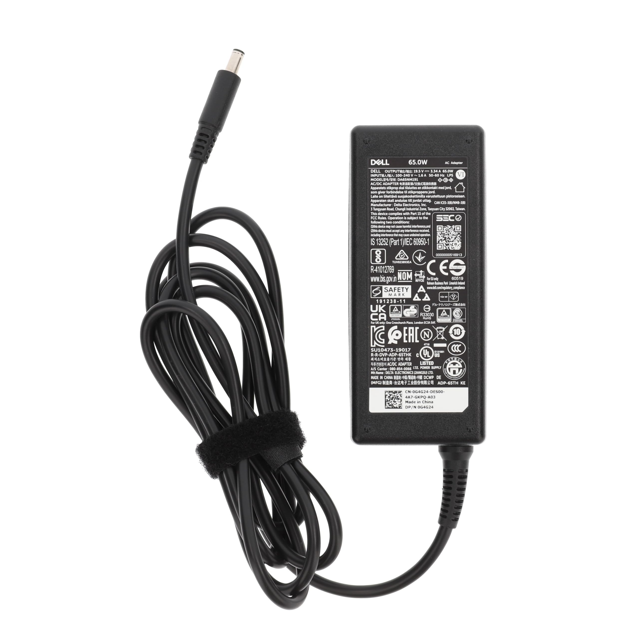 19.5V 3.34A 65W Slim Black Power Adapter with 4.5mm x 3.0mm Pin Size Charger Compatible with Part Numbers 450-AECO 43NY4 MGJN9 G6J41 UK