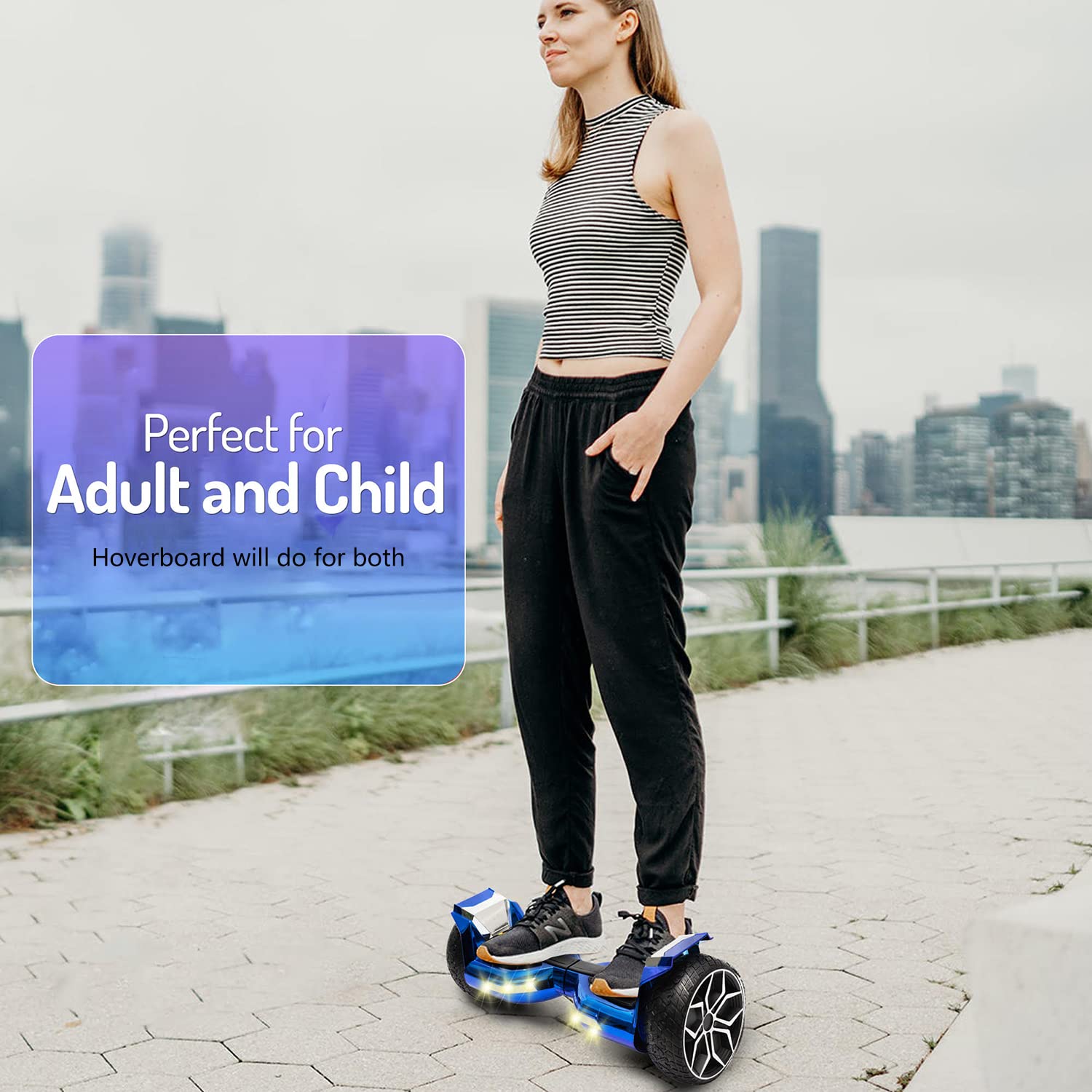 8.5” All Terrain Hoverboard for Adults, Hover Board with Bluetooth and LED Lights, UL2272 Safety Certified