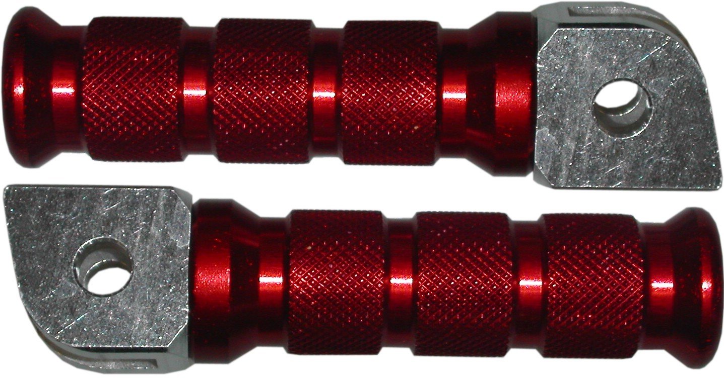 Anodised motorcycle footrests, red, compatible with/replacment for Yamaha