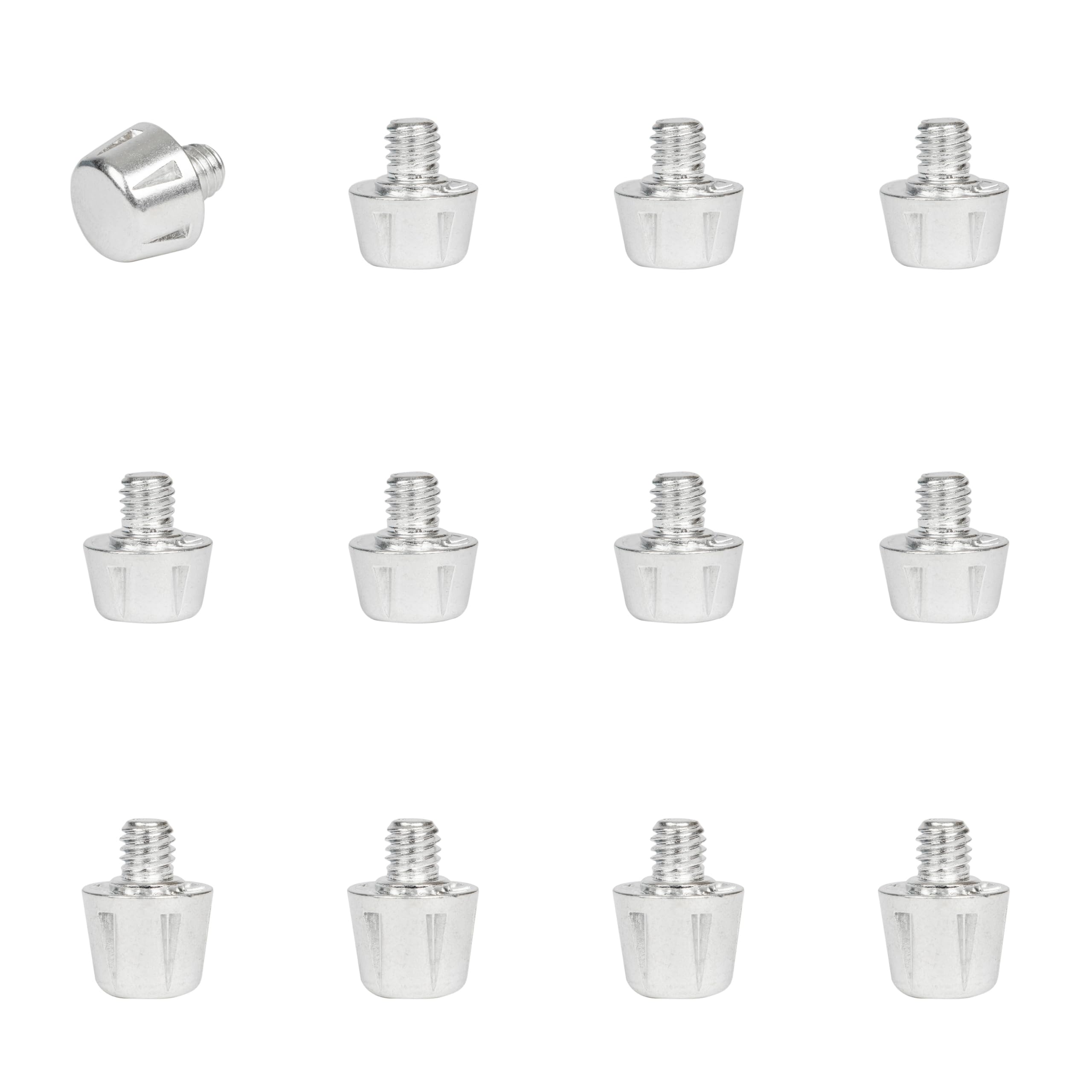 55 Sport X-Type Replacement Studs for adidas Football & Rugby Boots - 12 Pack - Long (11/13mm) - Silver