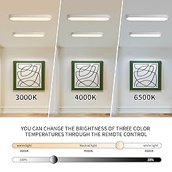 Becailyer Modern LED Ceiling Light, 23.6" Flush
