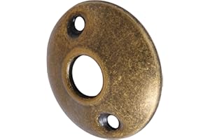newliplace 2 Pack Round Vintage Antique Brass Door Knob Rosettes for Interior Doors, Old Style Door Knob Plate Replacement for Mortise Lock Rim Lock