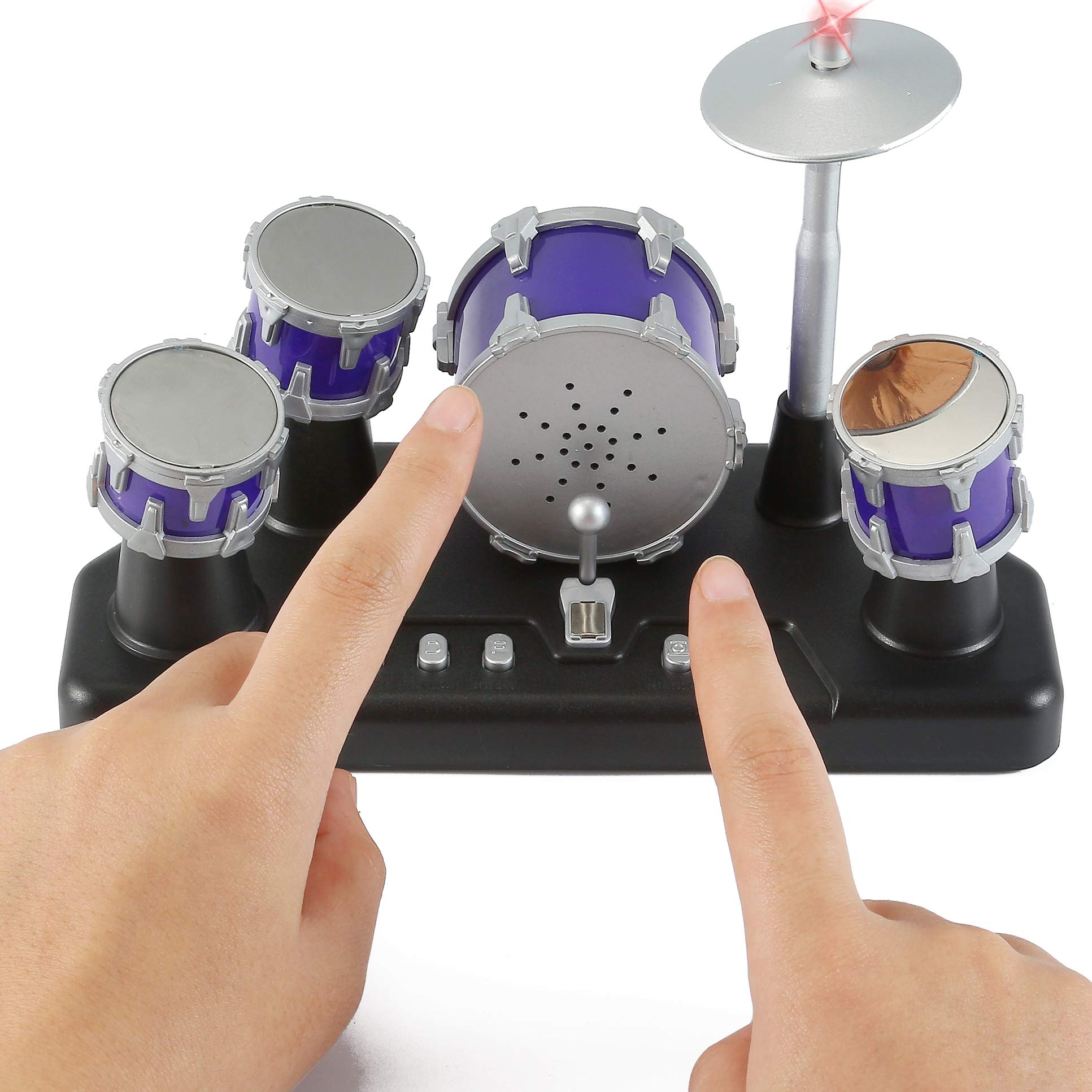 Photo 1 of *** may need to replace batteries may have functionality problem**  Finger Drum Set Electronic Mini Desktop Small Novelty Toy Desk Instrument Game with Sounds and Lights for Kids, Adults