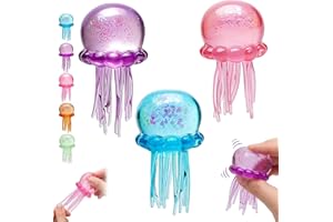 Jellyfish Squishy, Jellyfish Squeeze Stress Ball, Sugar Ball Stress Relief Fidget Toy for Adults, Cute Glitter Squeeze Easter