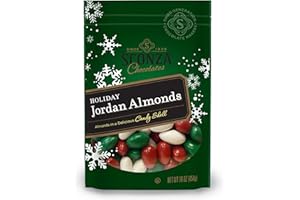 Sconza Holiday Jordan Almonds | Candy Coated California Almonds in Shades of Green, Red, & White | Made in the USA | Pack of 1 (16 Ounce)