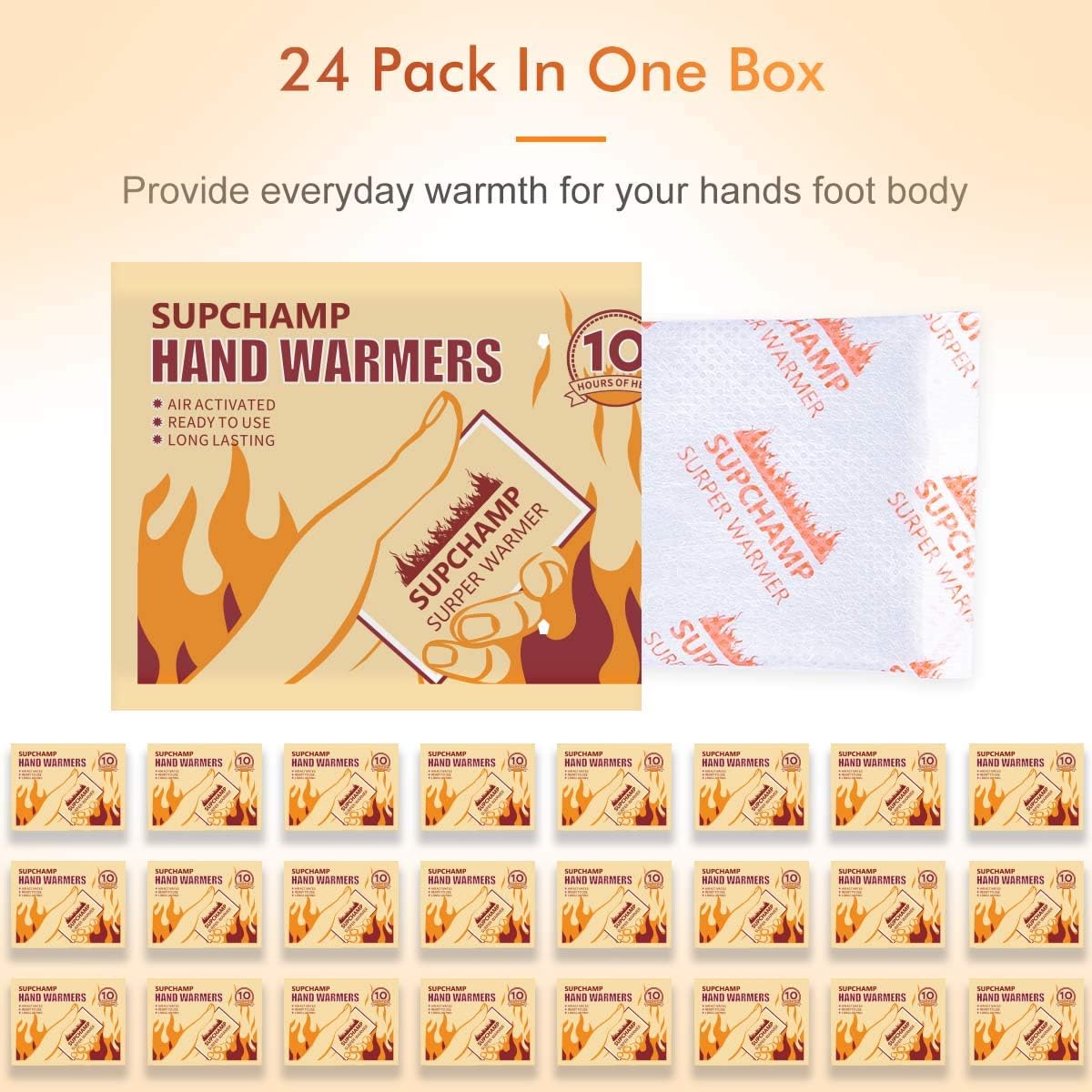 Hand Warmers Disposable, 24 PCS Pocket Hand Warmer, Handwarmers Up to 10 Hours of Heat, Hand Heat Pads for Sports Camping - Image 3