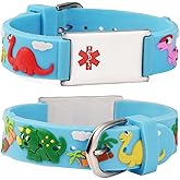 LinnaLove Medical Alert Bracelets Cartoon Emergency ID bracelets with Engraved
