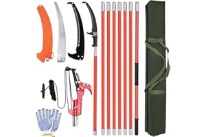 Pole Saws for Tree Trimming, 7.3-27 ft Manual Pole Saw Extendable Tree Trimmer, Long Branch Trimmer Tree Pole Pruner Saw Blad