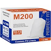 Perfect Fit Code M 200 Count Heavy Duty Trash Bags with Reinforced Drawstring 1.2 Mil Thick Heavy Duty Quality Drawstring 8-12 Gallon Garbage Liners GRAND SAVE!