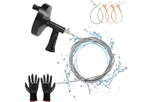 NORTHLET Drain Snake Auger 33 Feet, Snake Drain Hair Removal Tool, Sink Unclogger Drain, Heavy Duty Plumbing Toilet Snake Auger for Bathroom Kitchen Tub Shower Drain Clog Remover with Gloves
