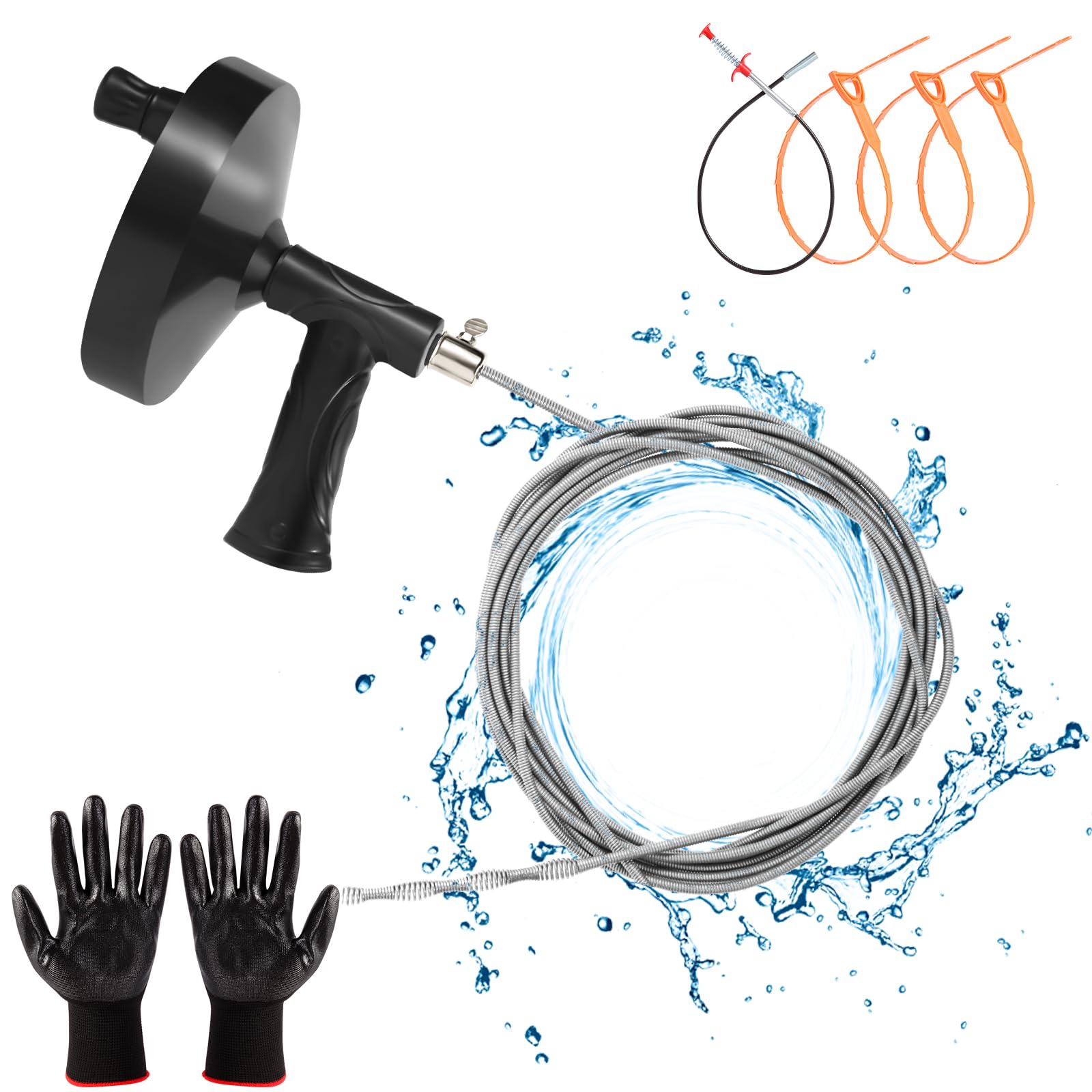 Eastlink 50 Inch Sink Snake Hair Drain Clog Remover, Anti-Break Steel