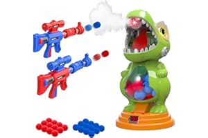 AuroTops Movable Dinosaur Shooting Toys for Kids Ages 5-8, for 6-8 Year Old Boys Girls Dinosaur Toys with Mist Spray,Roar & Light,Shooting Games for Kids Birthday Gifts Outdoor Indoor