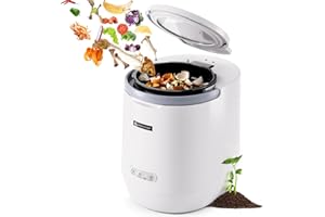 AMZCHEF Electric Composter for Kitchen, 4L Countertop Compost Bin Machine - Fast 4-Hour Food Waste to Fertilizer, Odorless Auto-Cleaning Quiet Eco-Friendly Home Composting for Indoor Use