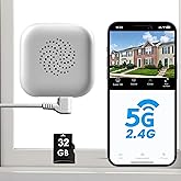 2K Window Camera with 32GB Memory Card, 5GHz & 2.4GHz WiFi Indoor Cameras for Home Security with AI Starlight Color Night Vision, AI Person & Motion Detection, Easy & Quick Install, 24/7 Recording