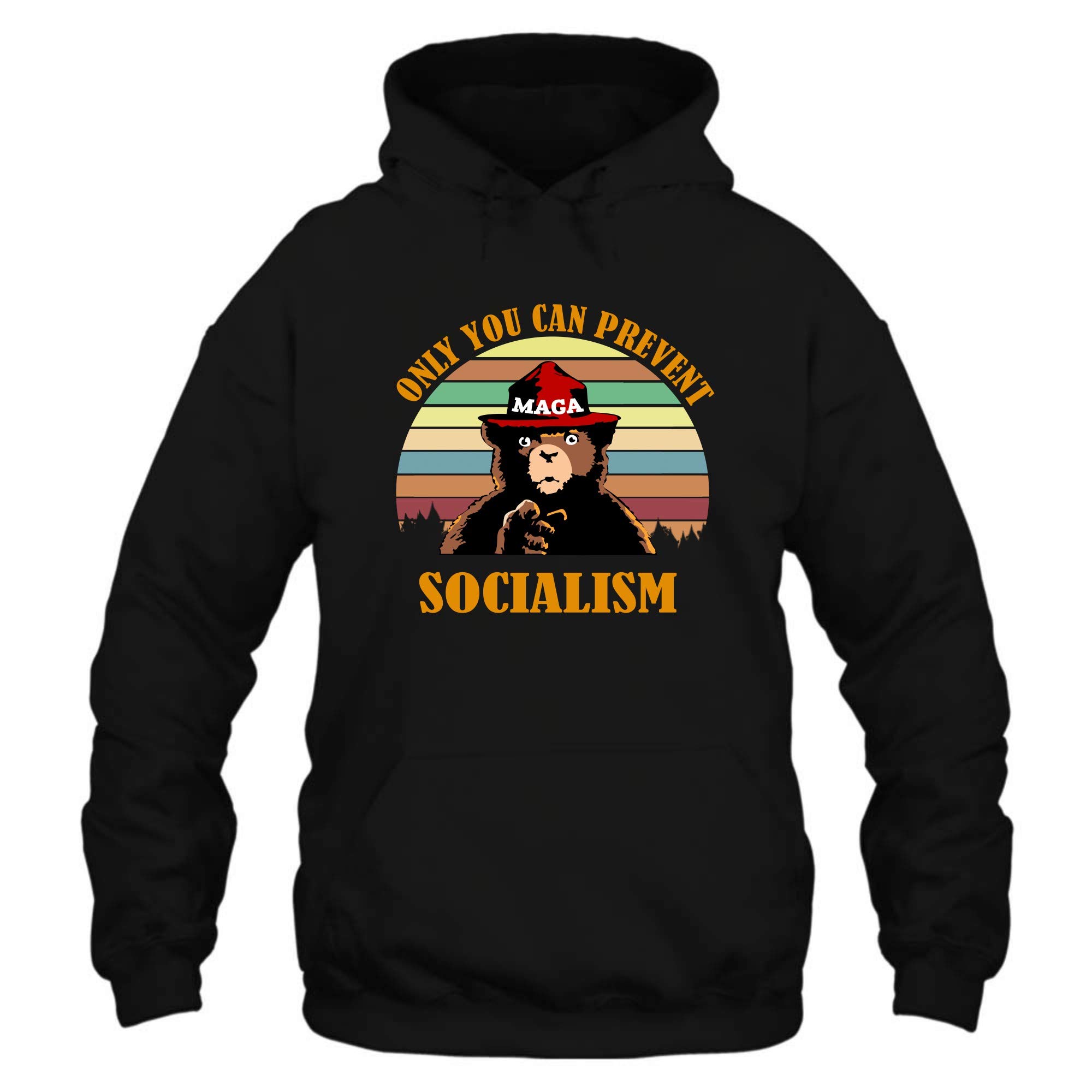 Bidigram Only You Can Prevent Socialism Shirt Bear Wearing Hat Maga Smokey T-shirt For 