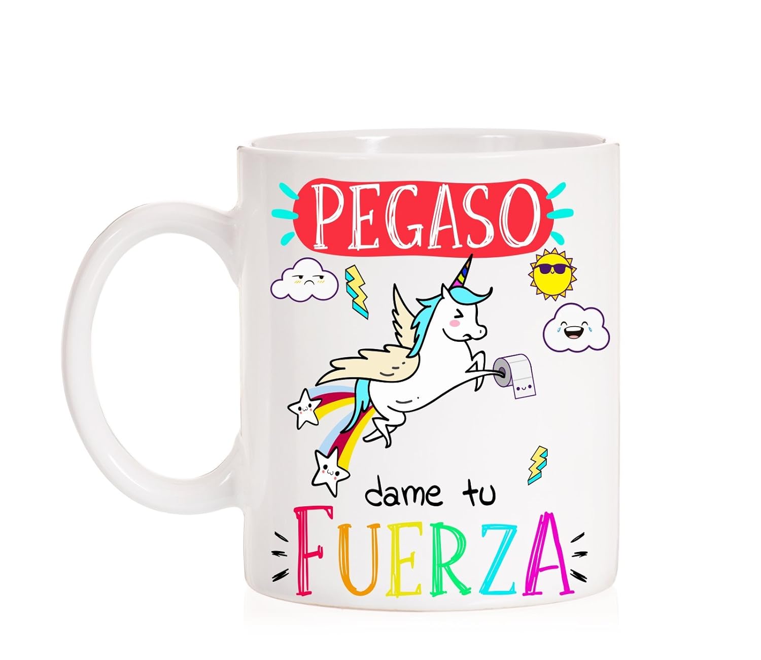 MardeTé Taza Divertida de Unicornio. Pegaso Dame tu Fuerza. Taza ...