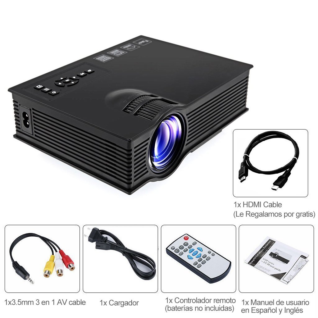 Mini Proyector LED de Quarice UC40+ [HDMI Cable Soporta 1080P ...