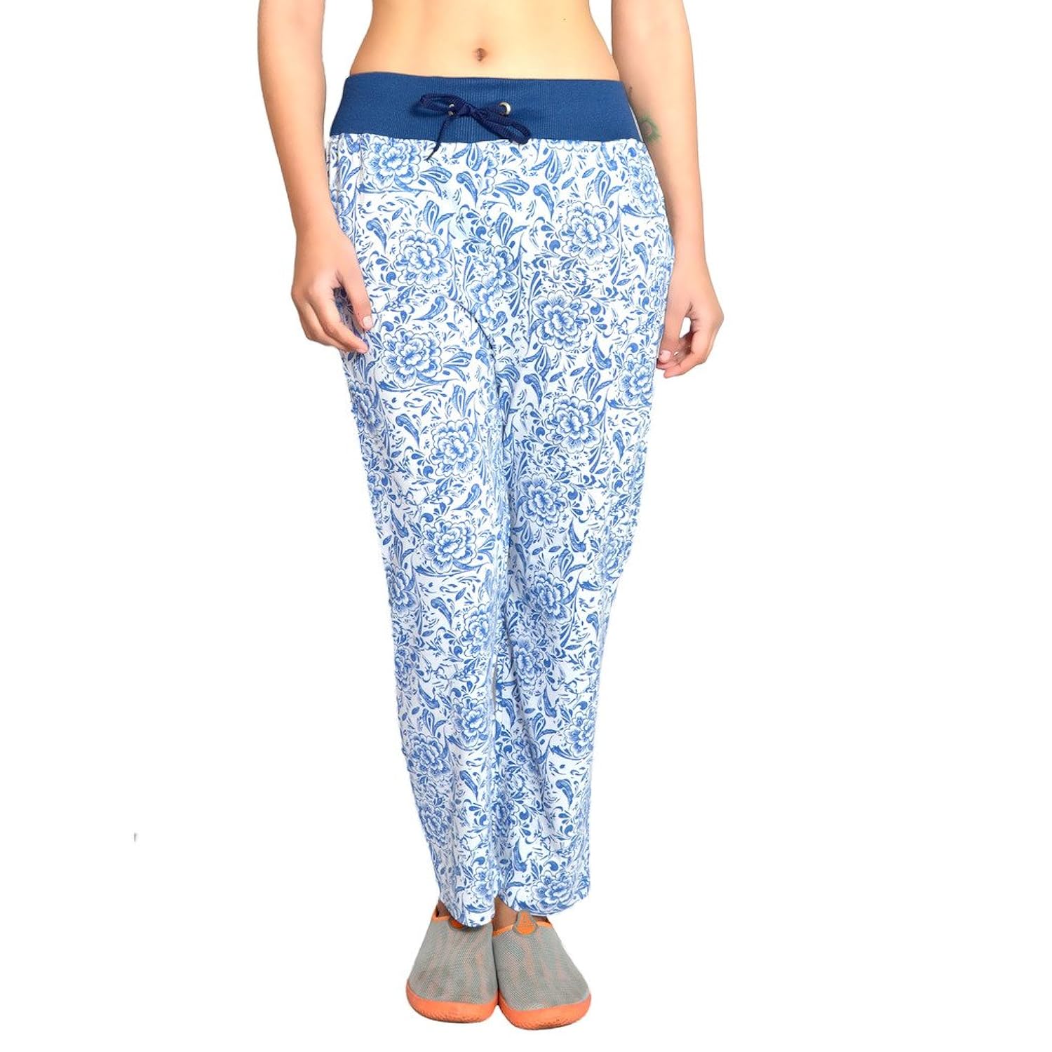 hardihood lower ladies/women's/girls comfortable cotton blue track pants pyjama ( l,xl, xxl sizes ) regular length