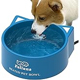 Heated Water Bowl for Outdoor Dog & Cat, Large Heated Dog Bowl Provides Drinkable Water in Winter, Outside Heated Pet Bowl wi