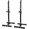 ANT MARCH Pair of Adjustable Height 45"-70" Professional Portable Dumbbell Racks Sturdy Steel Squat Rack Barbell Free Bench Press Stands Home Gym Load 660Lbs Dipping Station …