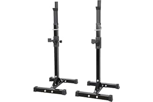 ANT MARCH Pair of Adjustable Height 45"-70" Professional Portable Dumbbell Racks Sturdy Steel Squat Rack Barbell Free Bench Press Stands Home Gym Load 660Lbs Dipping Station …