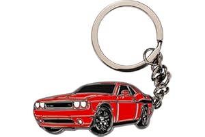 ACHARD for Dodge Car Keychain Keyring for Challenger SXT GT Scat Pack 392 SRT Super Stock Car Key Fob Lanyard,Identical Car Shape Car Key Chain Key Ring Key Fob Holder,Gifts for Men Women,Red