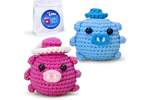 NestledCrafts Crochet Kit for Beginners Kids, Amigurumi Crochet Animal Kit, Easy Learn to Crochet with Step-by-Step Video Tutorials (RoBo)