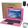 CHIBBS 10.1" Inch Kids Laptop Computer, Netbook Powered by Android 12.0, Quad Core Processor, 2gb Ram + 64gb ROM, Camera, 2* USB, Bluetooth, Wi-Fi- Pink
