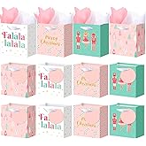 AmazingSpark 24 Pcs Small Christmas Gift Bags with Tissue Paper and Handle Reusable Christmas Paper Gift Bags with Tags for Holiday Present Wrap Giving 4 Style, 5 x 4.33 x 2.76 Inch (Nutcracker,Vivid)