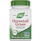 Nature's Way Horsetail Grass - Daily Traditional Beauty Supplement for Traditional Hair &amp; Nail Support* - 440mg per Serving - Vegan, Dairy-Free &amp; Soy-Free - 100 Count (100 Servings)