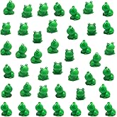 Jauisus 50 Pcs Mini Frogs Garden Decor Mini Resin Frog, Tiny Green Frog Figurines, Plastic Frogs Miniature Animals Home Decoration Fairy Garden Decor Party DIY Crafts