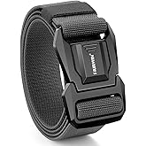 FAIRWIN Tactical Belt Men, 1.5" Stretch Nylon Web Military Hiking Rigger Work Belts with Quick-Release Seatbelt Buckle