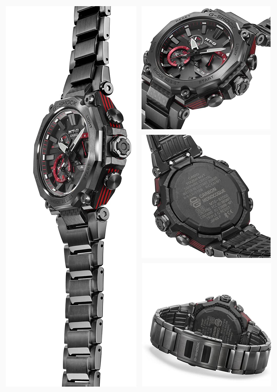 G-SHOCK(ジーショック) Casio MTG-B2000 Layer Composite Band Wristwatch, Black, Layer Composite Band