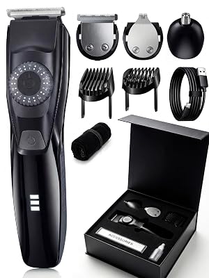 Voukad 40 Precisions Electric Beard Trimmer for Men, Mens Grooming Trimmer for Beard, Mustache, Face and Ear Hair, Multi-Series Clipper, Waterproof, USB C Charging, Soft Pouch, Wide Blade, Gift Box