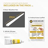 HomeSecure uPVC Door Weather Bar White 870mm Peel & Stick Rain Deflector view 7