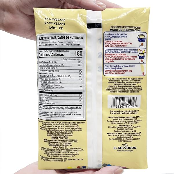 CHOCOMELHER BLANCO – 2 PACK MILK WHITE CHOCOLATE MELTS FOR CHOCOBANANOS – COATING CHOCOLATE – BEST TO COVER FROZEN BANANAS & STRAWBERRIES – TRADITIONAL SNACK FROM EL SALVADOR – 2 OF 13.22 OZ BAGS.