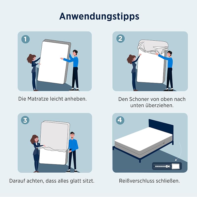 Matratzenbezug 90 x 200 x 30 cm - Encasing Milbenbezug Anti-Milben