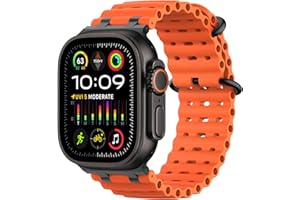 MoKo Ocean Band Compatible with Apple Watch Ultra 3/2/1 49mm, Upgraded Silicone Sports Bands 46mm 45mm 44mm, Series 11/10/9/8