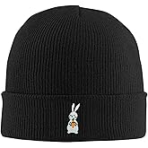 famliihw Fish Embroidery Beanie Hat Winter Warm Knit Cuffed Skull Cap for Women Men
