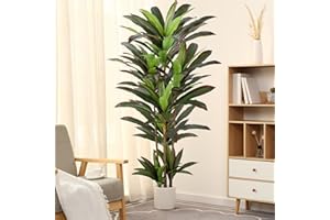 FLOWORLD Dracaena Artificial Plant 5ft Red Yucca Silk Tree Faux Plants Indoor Tall Fake House Floor Plants Realistic Artificial Trees for Home Office Decor Indoor Outdoor Housewarming Gift