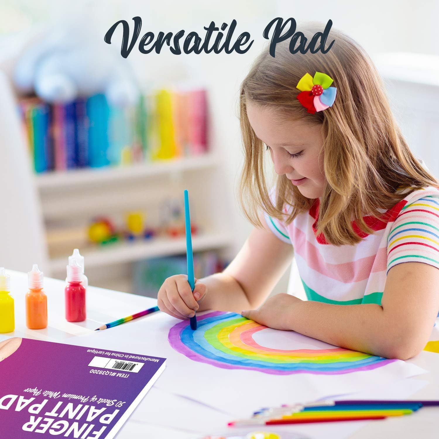 Lartique Finger Paint Pad - Painting Paper Book for Kids - 50 Non-Absorbent Bleedproof Sheets for Toddlers - 11” x 17” Art Paper for Finger Painting, Stamp Art - Watercolor Paper for Crafts Supplies: Arts, Crafts & Sewing