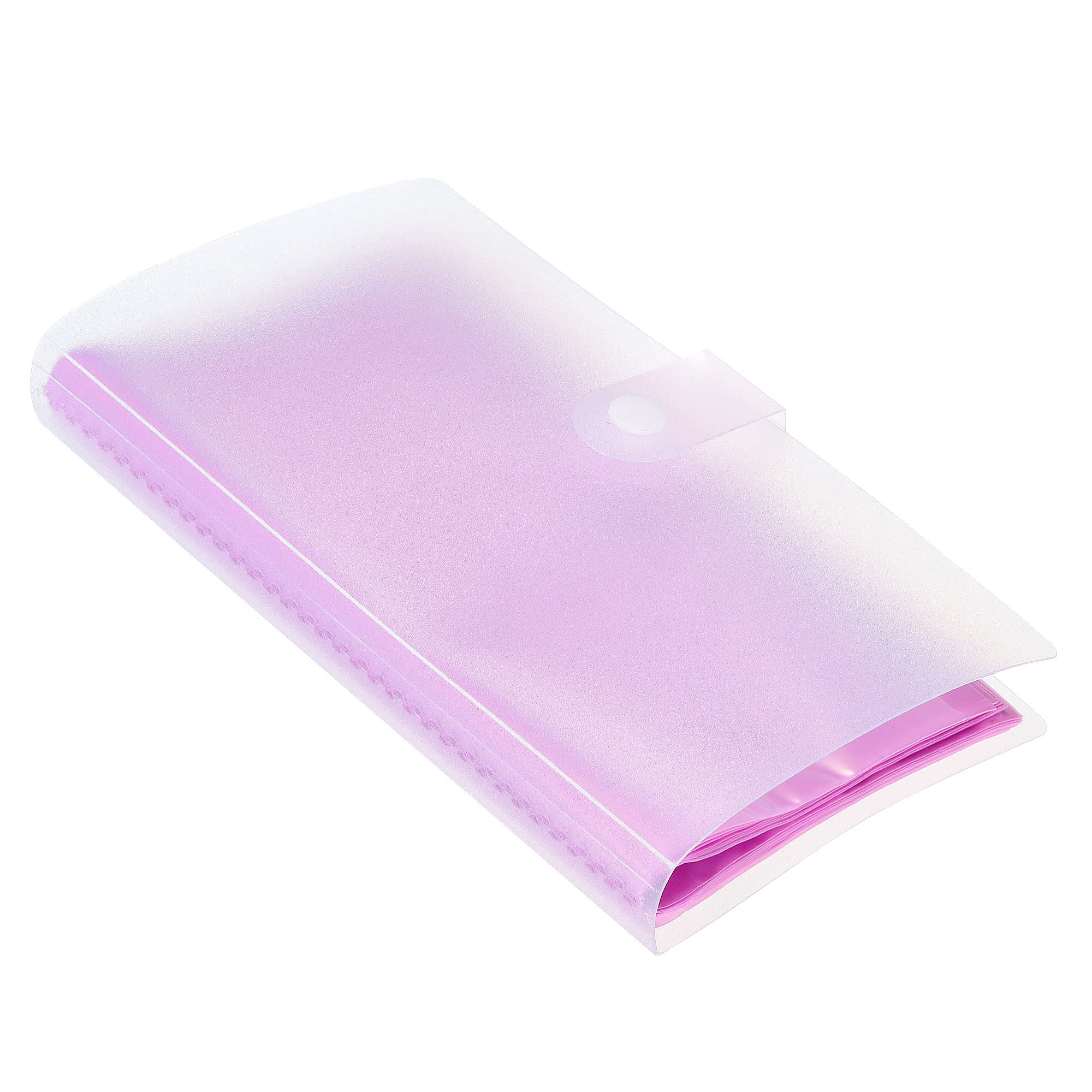 PATIKIL Business Card Holders, 1 Pack Plastic Portable Card Binder Book Name Cards Organizer for Women Men, Purple