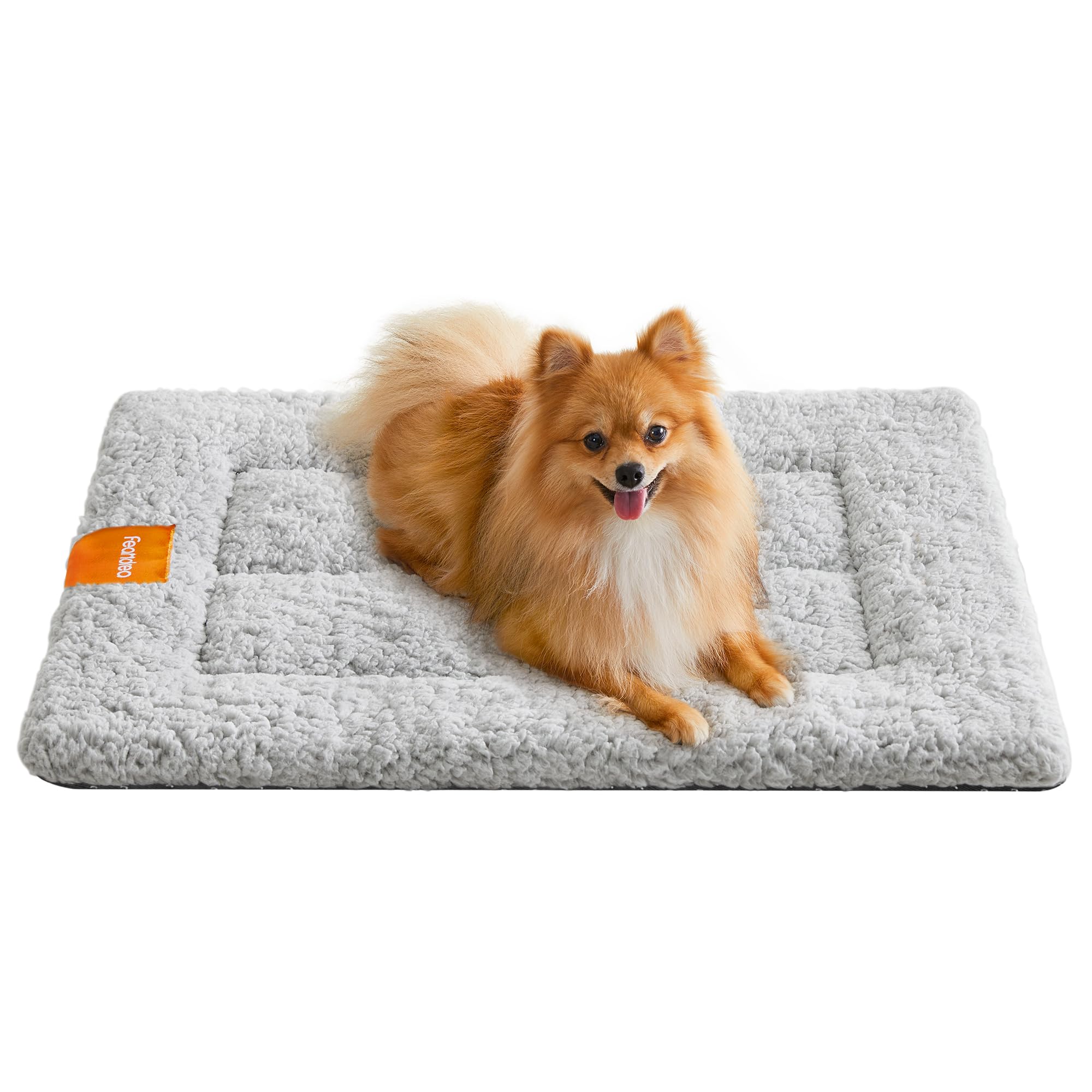 Feandrea Warm Dog Cat Bed, Dog Mattress for Crate, Pet Blanket for Dogs and Cats, 60 x 45 cm, S, Machine Washable Dryer Friendly, Non Slip, Dove Grey PPB001G01